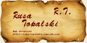 Rusa Topalski vizit kartica